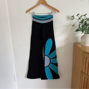 Stylish Margarita Activewear Black and Blue Flower Pants